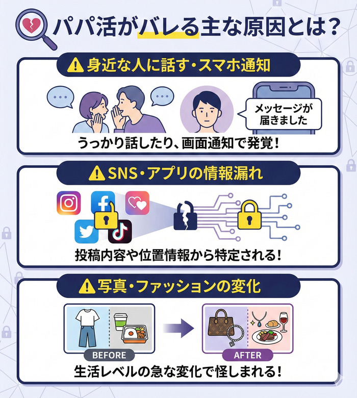 パパ活がバレる主な原因とは?