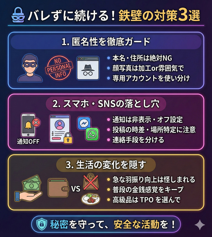 バレずにパパ活を続けるための対策