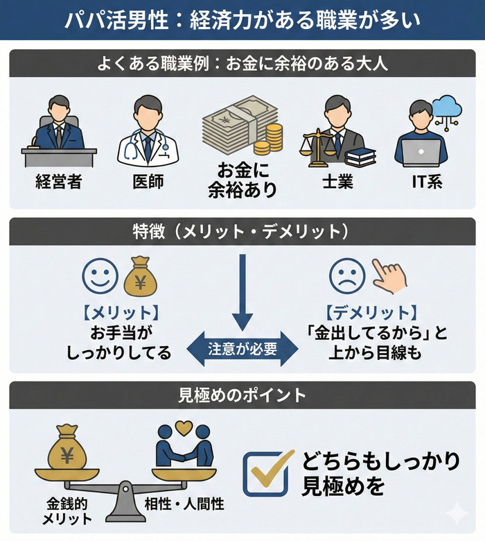 経済力がある職業の男性が多い