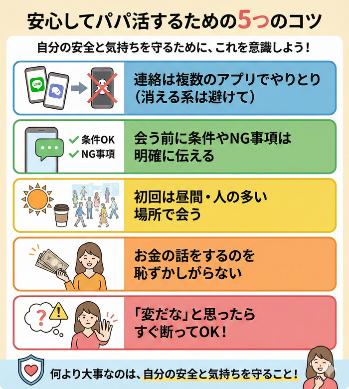 安心してパパ活するためのコツ