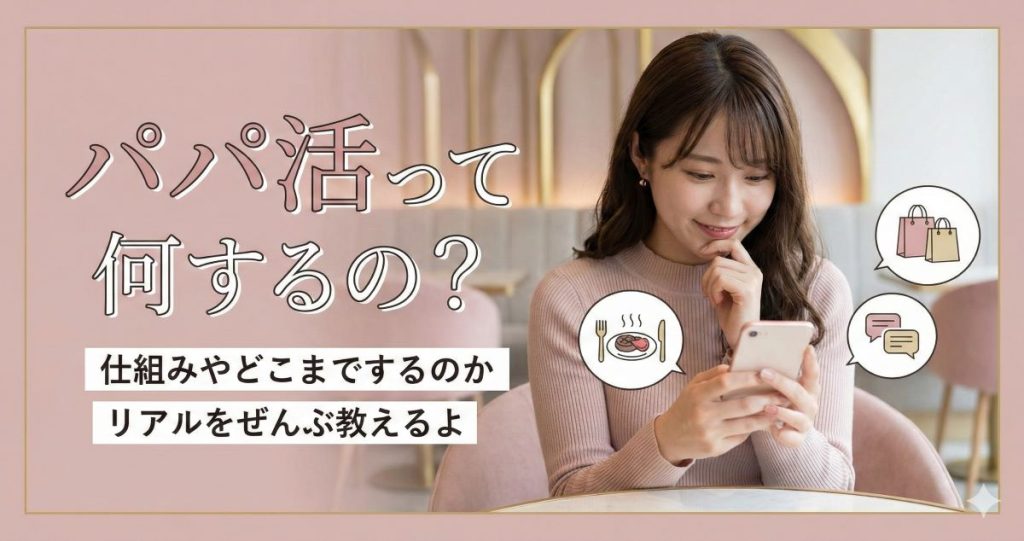 パパ活ってどこまでするの？何するのかリアルをぜんぶ教えるよ