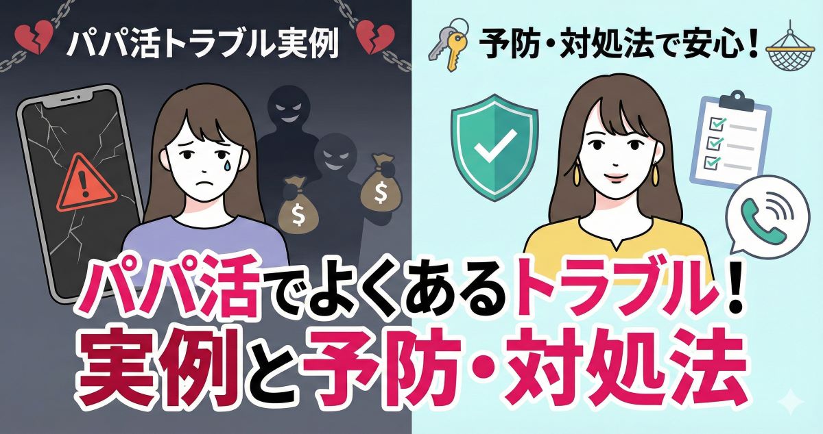 パパ活でよくあるトラブル7選!実例と予防・対処法をパパ活女子がやさしく解説