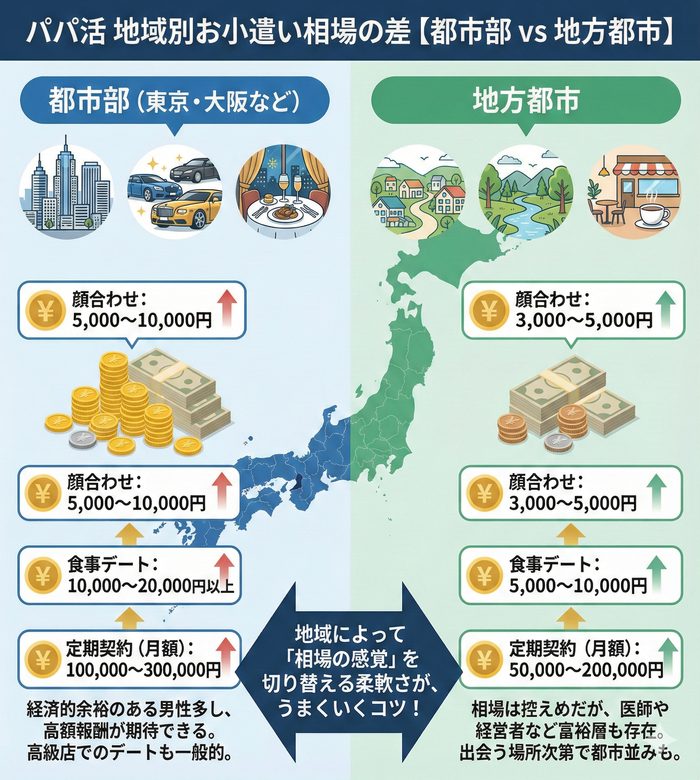 地域別のお小遣い相場の差