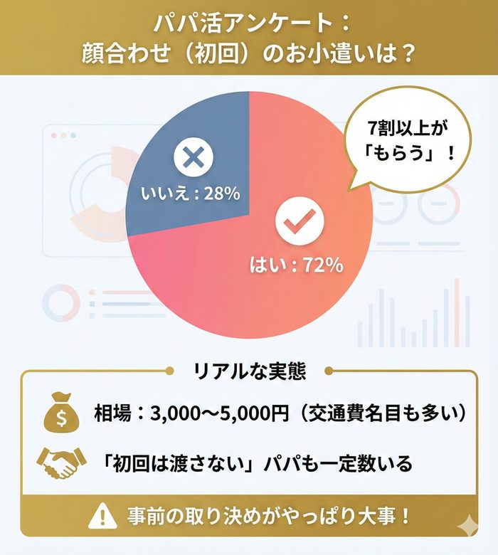 質問①:顔合わせ(初回)でもお小遣いをもらっている?