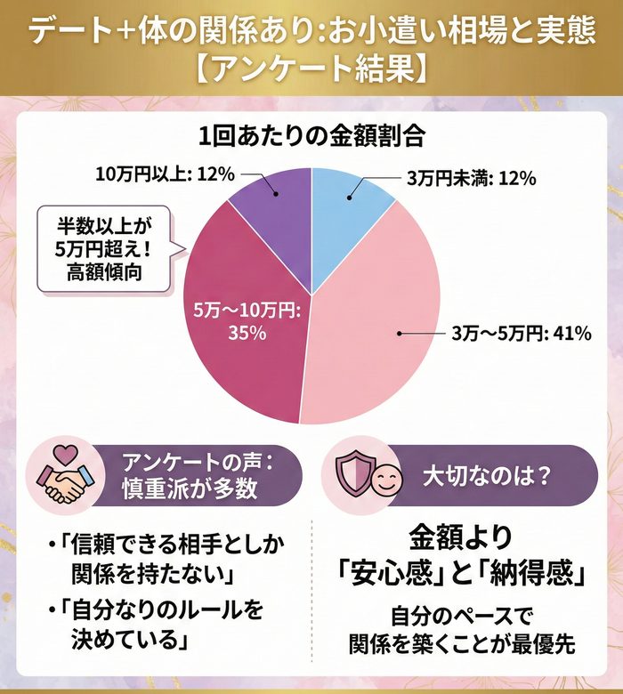 質問③:デート+体の関係ありの場合のお小遣いは?