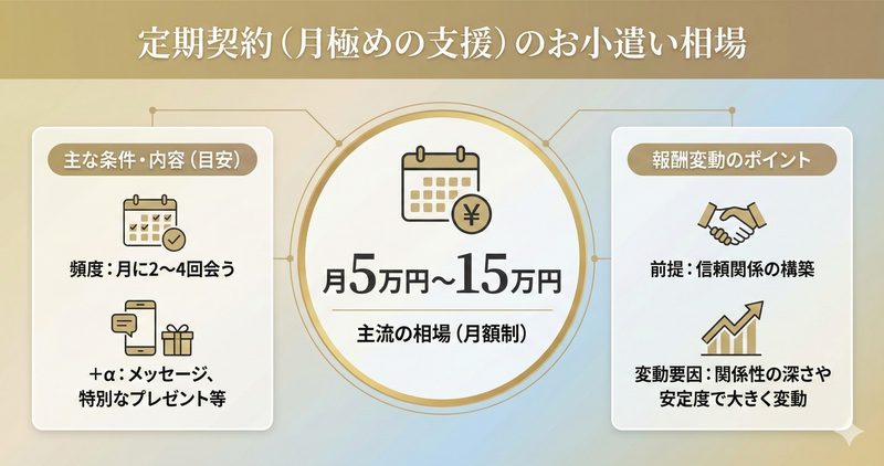 定期契約(月極めの支援)のお小遣い相場