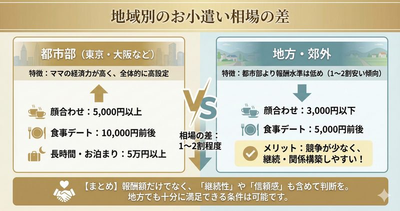 地域別のお小遣い相場の差