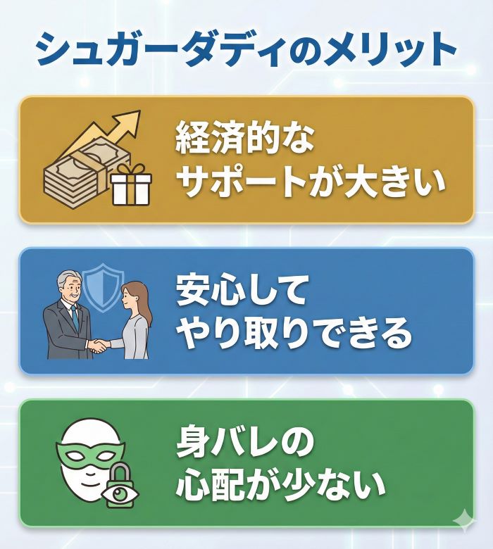 シュガーダディを使って感じたメリット